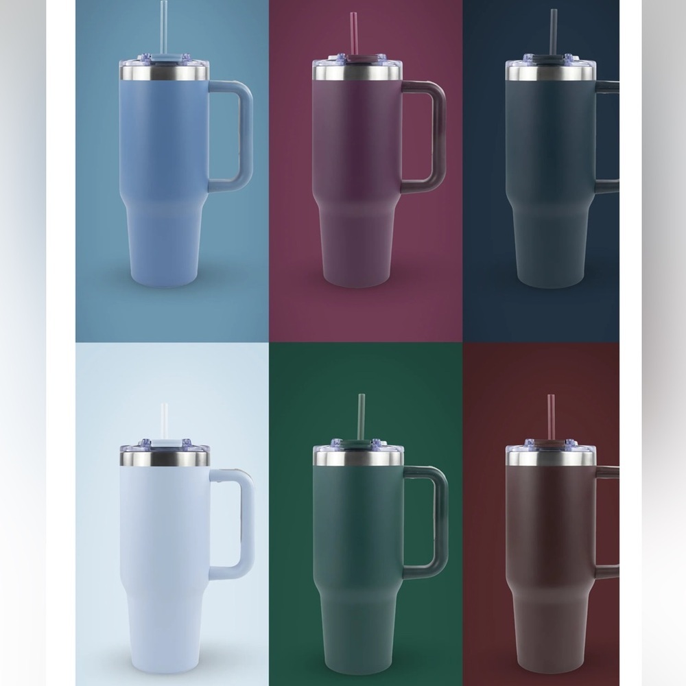 40oz Olive Green Hogg Tumbler With Handle Insulated Cup - Picture 7 of 8